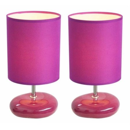 LETTHEREBELIGHT All the Rages  Stonies Purple Small Stone Look Lamp - 2 Pack LE4117